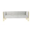 Manhattan Comfort Vector Sofa and Armchair Set of 3 in Grey and Gold 3-SS548-GY